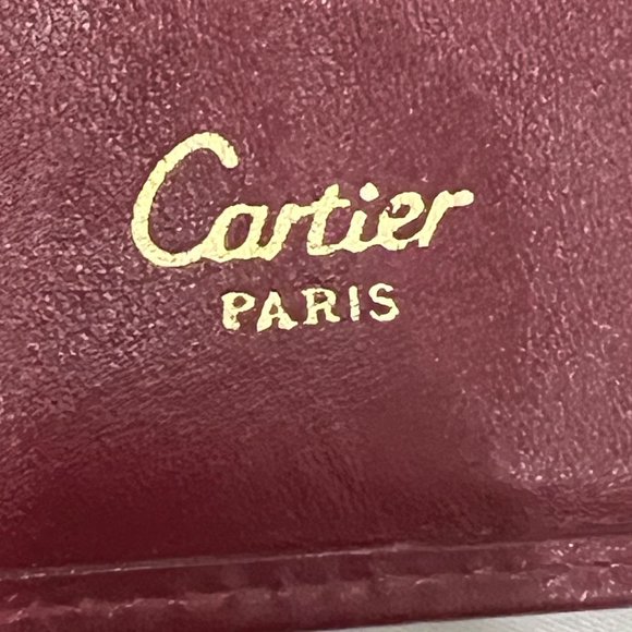 CARTIER: Burgundy, Leather Double C Logo Agenda/Wallet #2449 - Picture 7 of 9